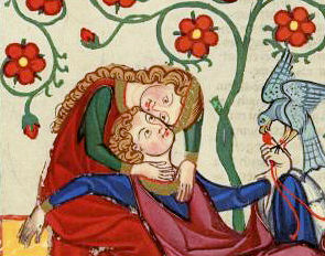 Von wegen staubige Geschichte - Liebespaar aus dem Codex manesse