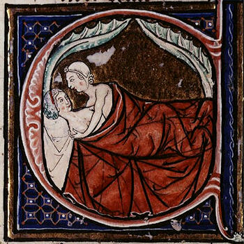 Eheliche Verpflichtungen - aber, bloß nicht übertreiben ..., Abbildung aus dem Régime du Corps des Aldobrandino von Siena, um 1285