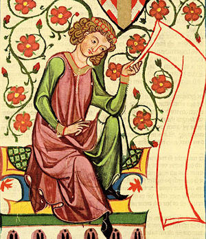 Rudolf von Fenis; Abbildung aus dem Codex Manesse