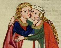 Ja, ja - die Liebe, manch Vers hat ihr sein Entstehen zu verdanken, Abbildung aus dem Codex manesse, frhes 14. Jhdt. 