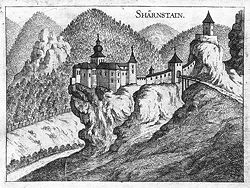 Er macht schon neugierig, der Stich der Burg, von G.M. Vischer um 1674 erstellt ...