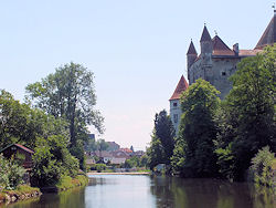 ... und hinten nochmals Fluss, Schloss und die Marktgemeinde Schwertberg.