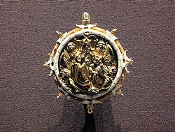 Kleinkunst: Krnung Mariae, Silber vergoldet, Gold, Email; deutsch, um 1600