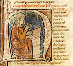 Bild einer Schreiberin in einer französischen Handschrift ...