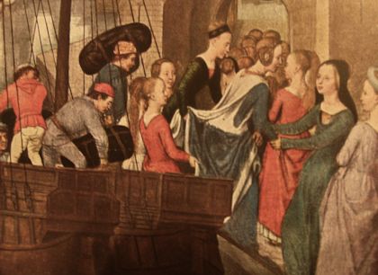 ... aber es gibt auch genug an farbenfrohem Mittelalter zu bewundern, wie etwa diese Ankunft der Hl. Ursula zu Kln von Hans Memling.