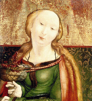 Die Heilige Dorothea, Darstellung von Matthias Grünewald, um 1503