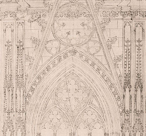 Detail aus dem Fassadenplan F des Kölner Doms, um 1280