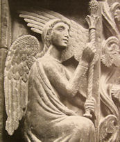 Der Verkünderengel Gabriel mit Botenstab, Kathedrale von Altamura, 12.Jhdt.