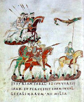 Karolingische Reiterei, Handschrift 9. Jahrhundert, St. Gallen