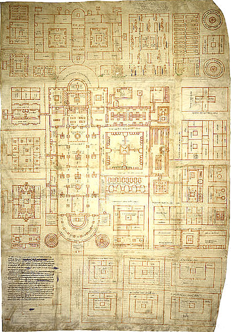 Der Klosterplan von St. Gallen - Idealbild eines Benediktinerklosters, um 820